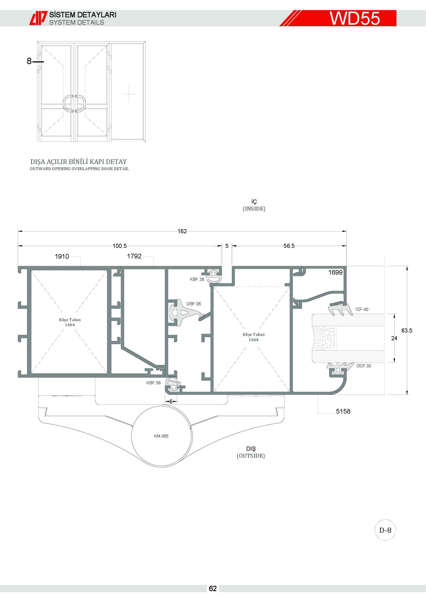 S 55 Yalıtımsız Alüminyum 62